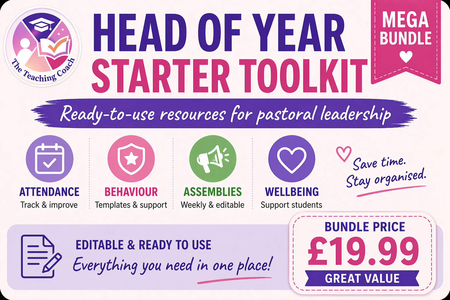 Head of Year Starter Toolkit – New in Role Head of House & Pastoral Leadership Bundle