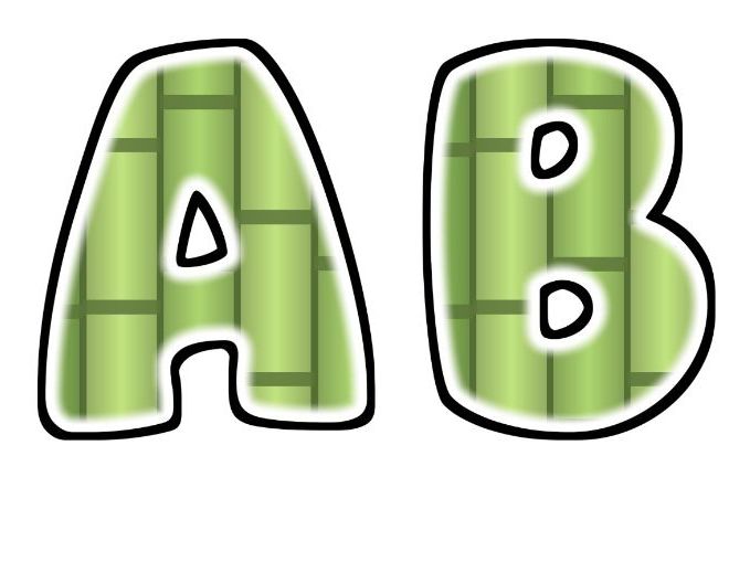 Bamboo Stalks Glow Bubble Letters | Bulletin Board Letters | Classroom Display Pack