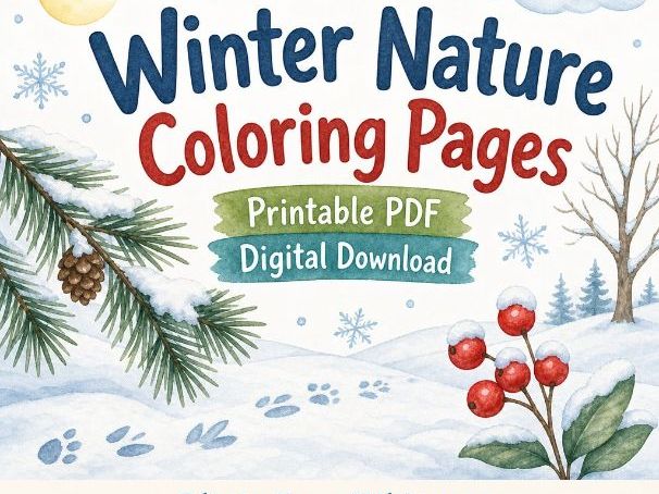 Winter Nature Coloring Pages