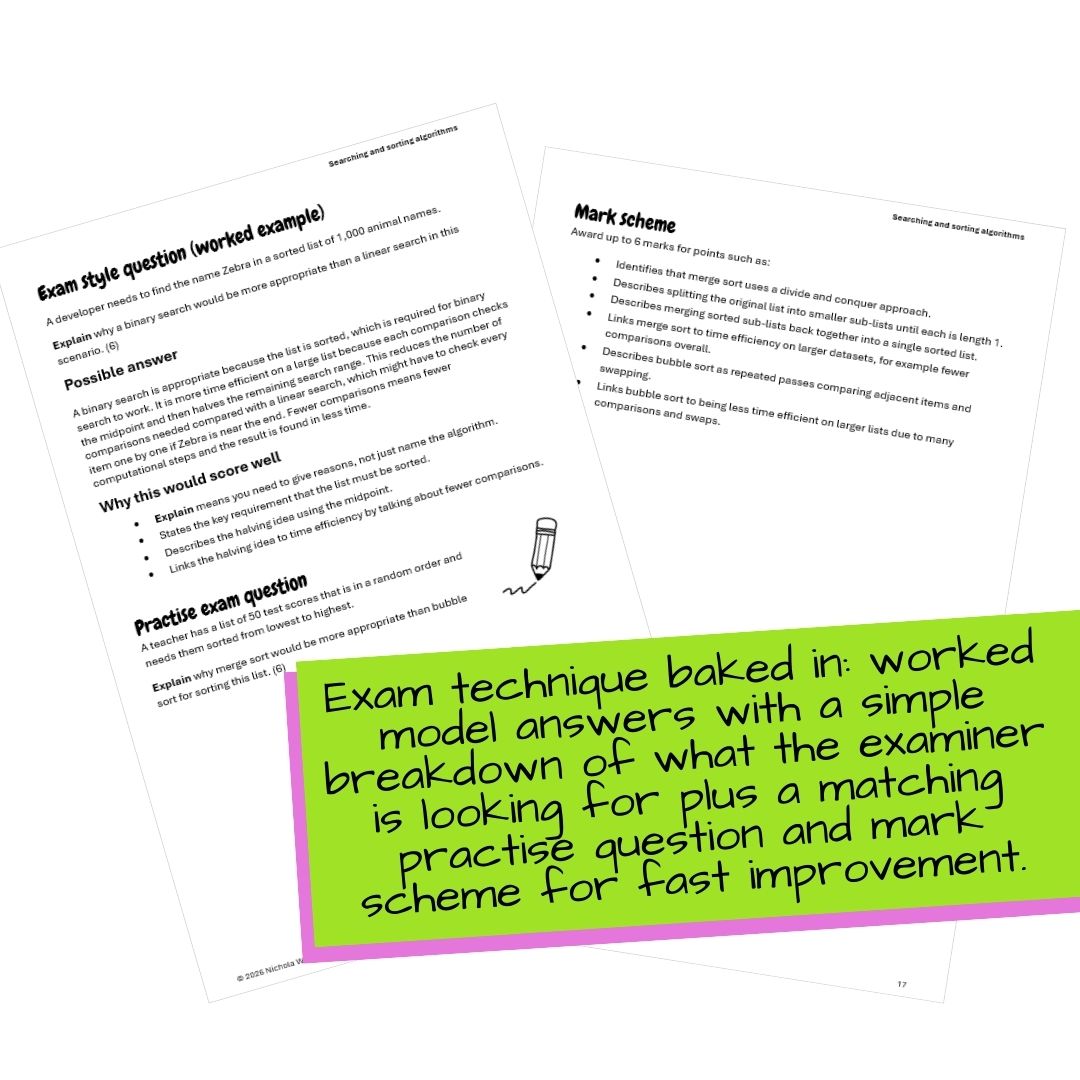 AQA GCSE Computer Science (8525) revision workbooks (Paper 1 and Paper ...