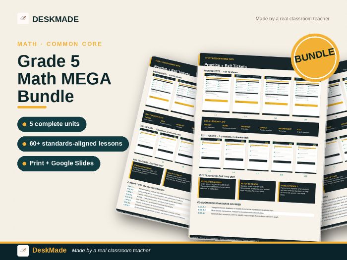 Grade 5 Math MEGA Bundle | 5 Complete Units | All CCSS 5.OA 5.NBT 5.NF 5.MD 5.G