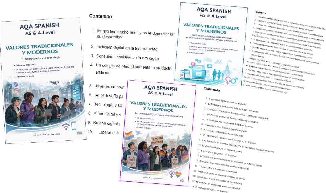 A-Level Spanish_Valores Tradicionales y Modernos_46 Up-to-Date Texts_Answers__AQA and Exam Practice
