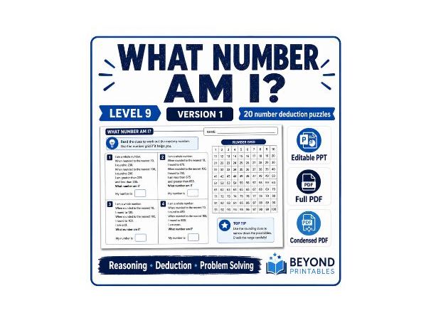What Number Am I? L01 Entry Deduction V01 | PPT & PDF Maths Puzzles