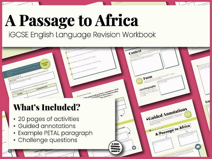 A Passage to Africa |  iGCSE English Language Revision Workbook