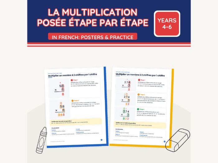 French Column Multiplication Posters & Notes