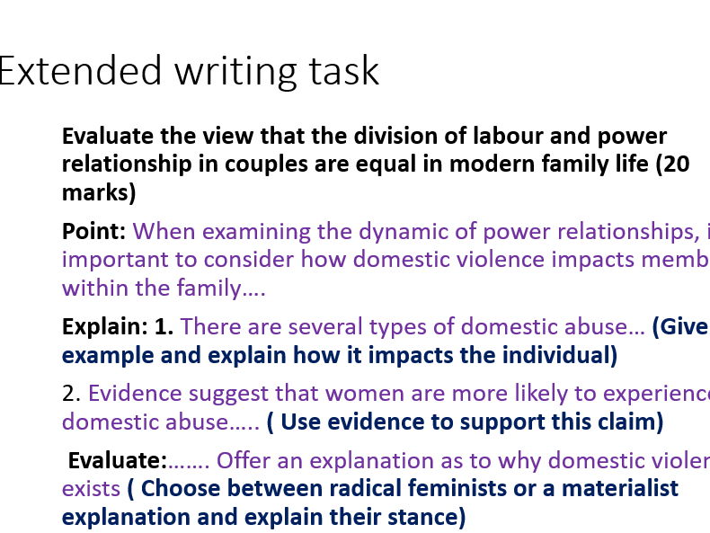 AQA Sociology domestic violence families and households