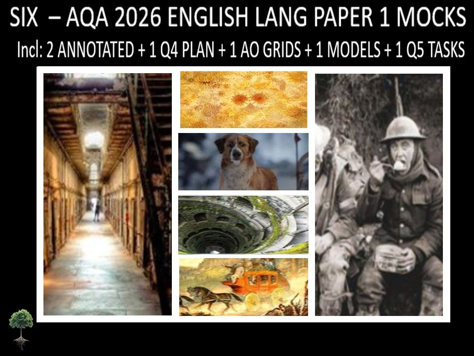 SIX - AQA PAPER 1 |2026 FULL MOCKS |ANNOTATED |Q5 TASKS |Q4 PLAN |AO GRIDS| MODELS