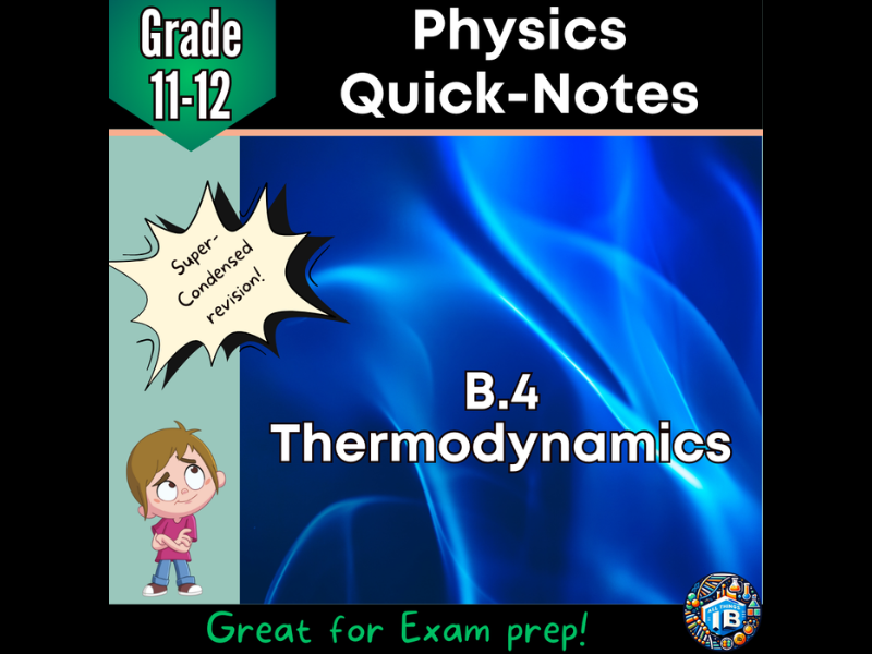 IB DP Physics: B.4 Thermodynamics – Condensed Topic Revision Notes (2026)