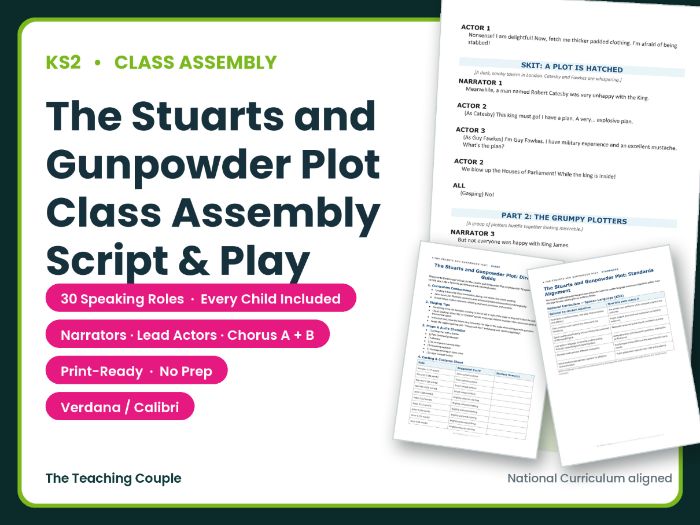 The Stuarts and Gunpowder Plot Class Assembly Script & Play | Years 4–7
