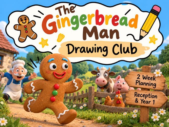 The Gingerbread Man – Drawing Club Planning & Colourful Semantics | EYFS & KS1