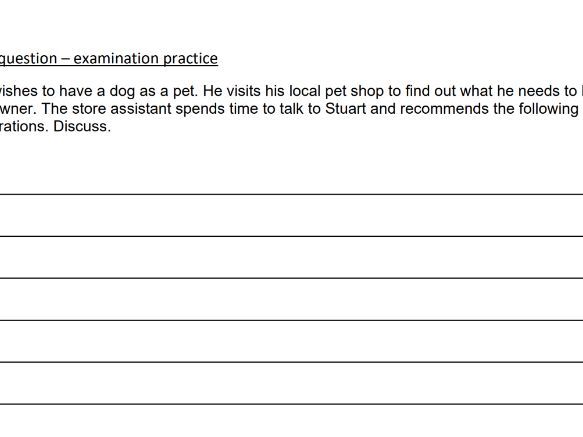 6 mark question - being a new dog owner