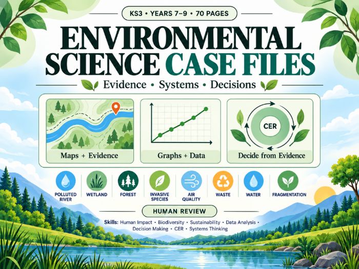 Environmental Science Case Files – KS3 Investigation Worksheets 70 Pages