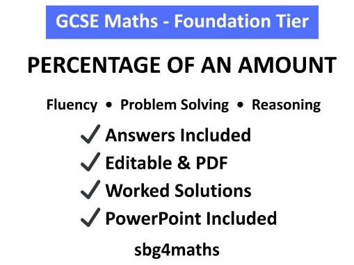 GCSE Maths Foundation – Percentage of an Amount Exam-Style Worksheet with Answers