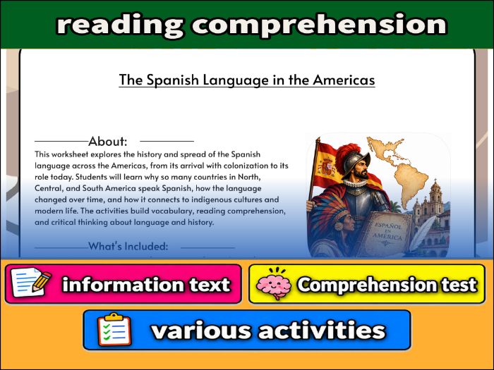 The Spanish Language in the Americas  & Comprehension Test
