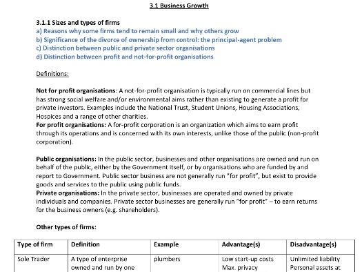A LEVEL ECONOMICS NOTES (AIM for A/A*) – Theme 3 Edexcel