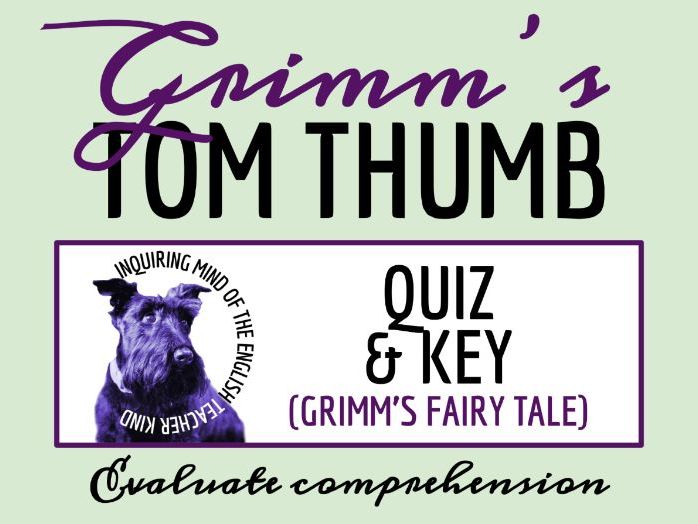 "Tom Thumb" Quiz and Answer Key | Brothers Grimm Fairy Tale | Reading Assessment