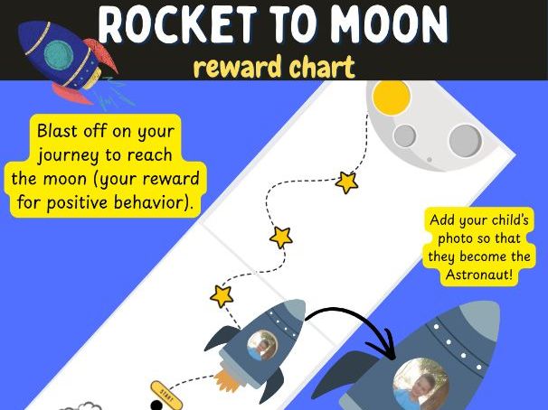 Rocket to the Moon Reward Chart | Space-Themed