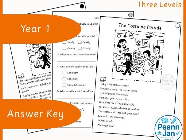 Year 1 Reading Comprehension - The Costume Parade