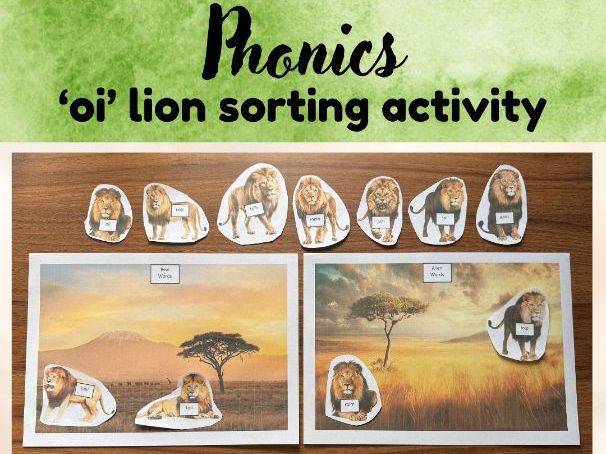 Lion Themed 'oi' Real and Alien Words Sorting Activity