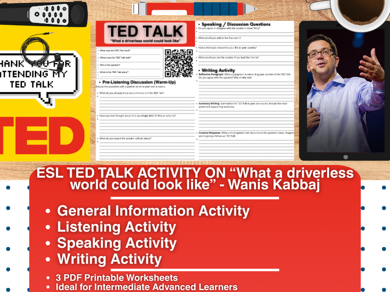 ESL TED Talk Activity Worksheets - What a driverless world could look like