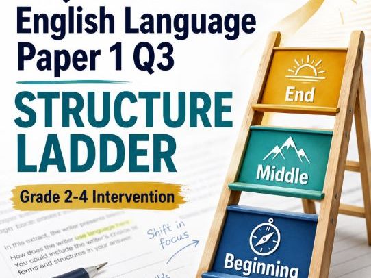AQA GCSE English Language Paper 1 Q3 Structure Ladder | Grade 2-4 Intervention