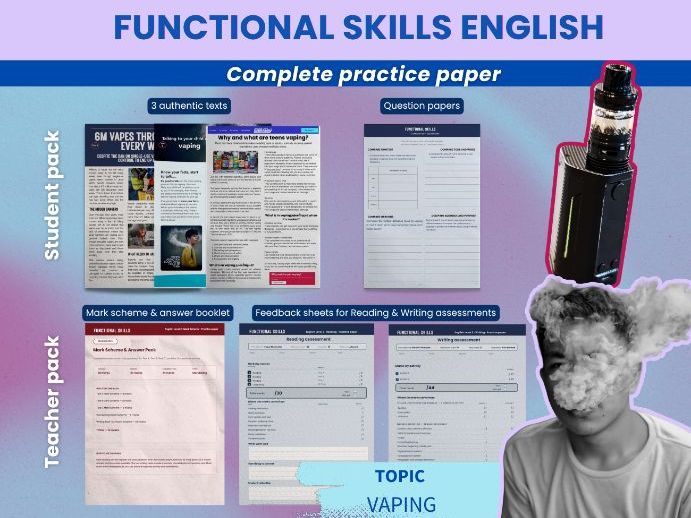 Functional Skills English Level 2 Complete Exam Practice Paper - Vaping