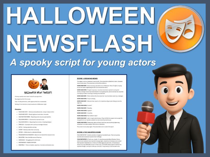 Halloween Newsflash: A short spooky script for young actors