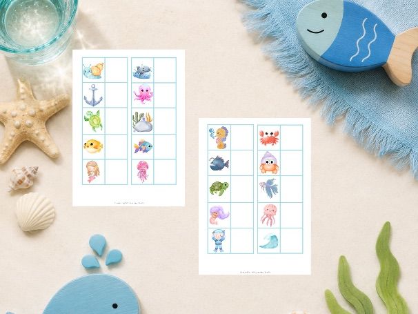 Initial Sound Strips - Sea theme