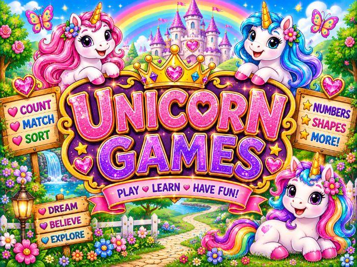 Unicorn Math Games & Centers | Number Sense Counting Shapes 1–20 | Preschool–1st Grade