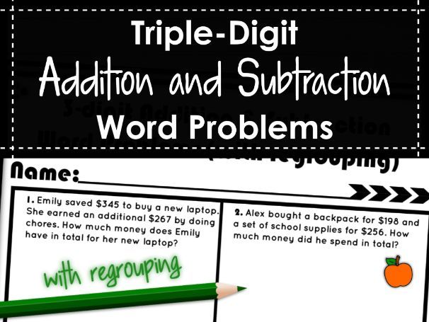 Triple-Digit Addition & Subtraction Word Problems with Regrouping | KS1 & Lower KS2 Maths