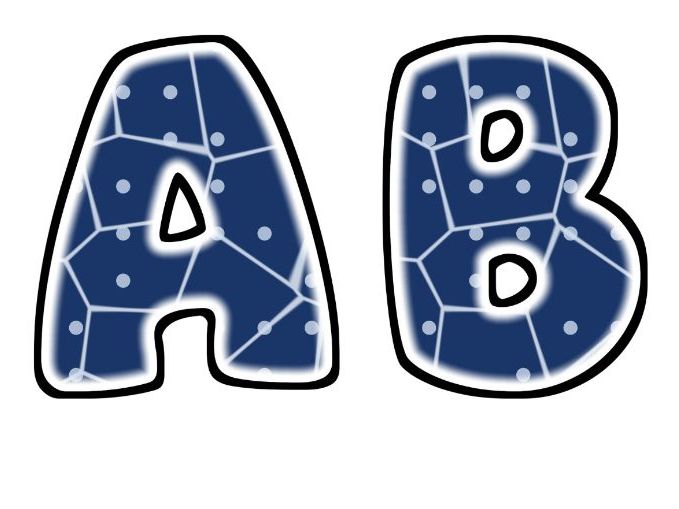 Batik Indigo Glow Bubble Letters | Bulletin Board Letters | Classroom Display Pack