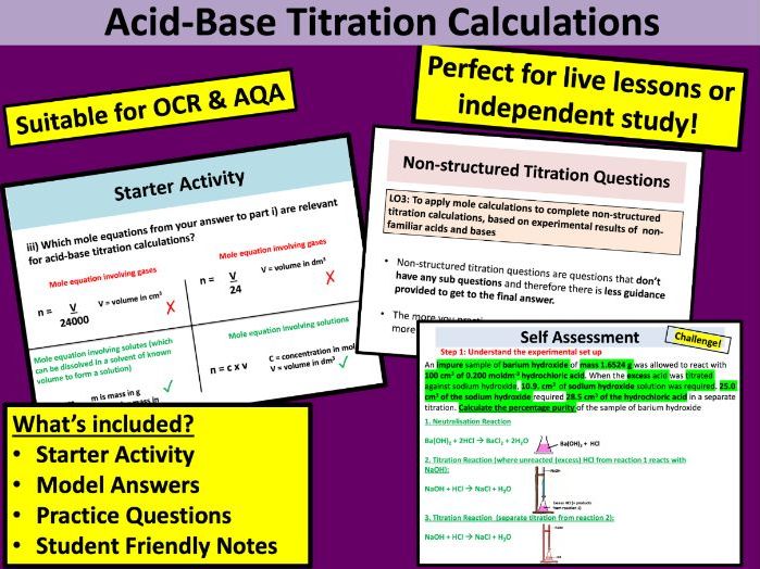 Acid-Base Titration Calculations (AS Chemistry)