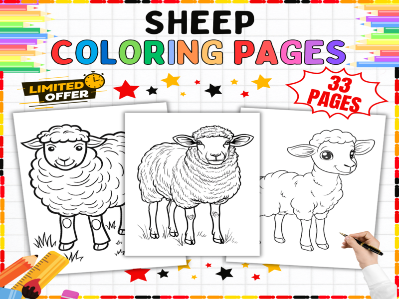 Sheep Colouring Pages | Farm Animals Colouring Sheets | Printable Art Fun