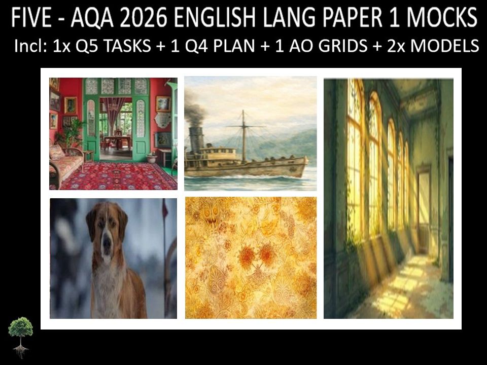 FIVE - AQA PAPER 1 | 2026 FULL MOCKS | Q5 TASKS | Q4 PLAN |AO GRIDS | MODELS