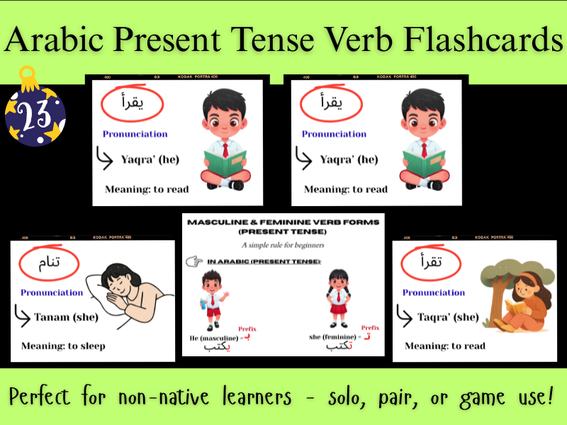 Arabic Present Tense Verb Flashcards