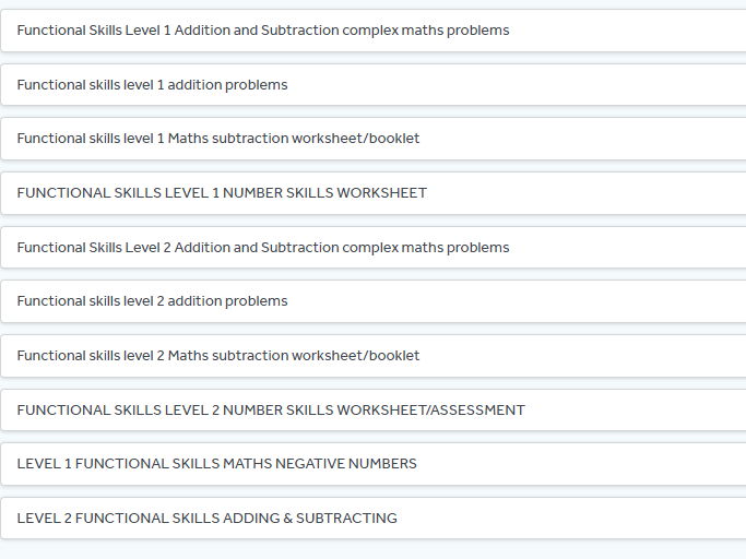 Functional skills Maths teaching bundle