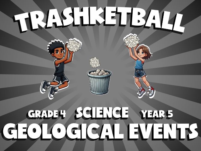 Geological Events TRASHKETBALL Science Game | No-Prep Year 5 Review Activity