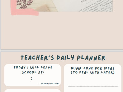 Daily focus planner to improve wellbeing -  ideal for ECTs!