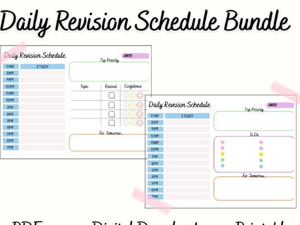 Daily Revision Timetables