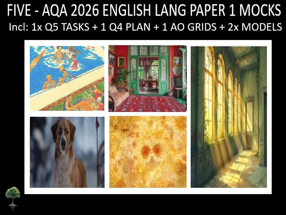 FIVE - AQA PAPER 1 | 2026 FULL MOCKS | Q5 TASKS | Q4 PLAN |AO GRIDS | MODELS
