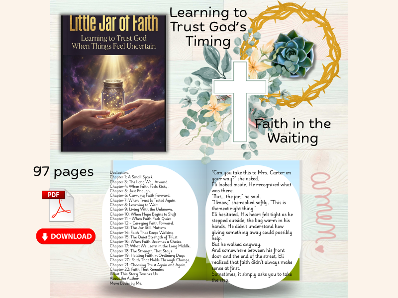 The Little Jar of Faith is a reflective story for teens and adults that explores trust, patience...