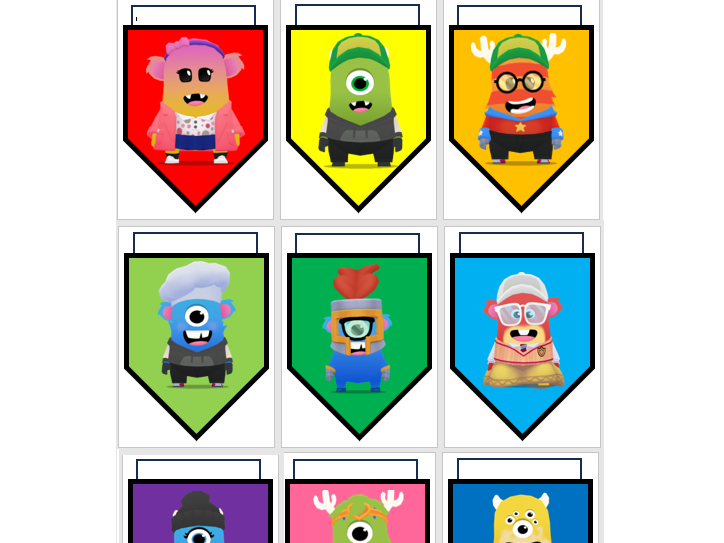 Colourful Class Dojo Monsters Characters Bunting Classroom Set for ...