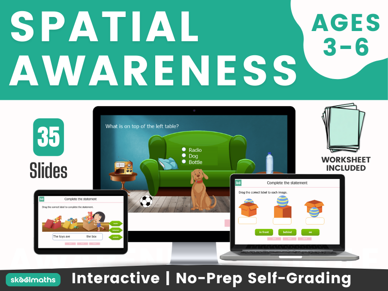 Spatial Awareness EYFS Interactive Digital Maths Activity Bundle