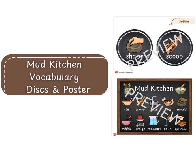 Mud Kitchen Vocabulary Discs & Poster