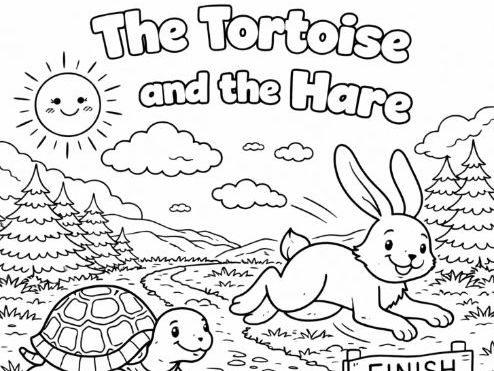 Bundle of 5 Aesop's Fables Colouring Sheets
