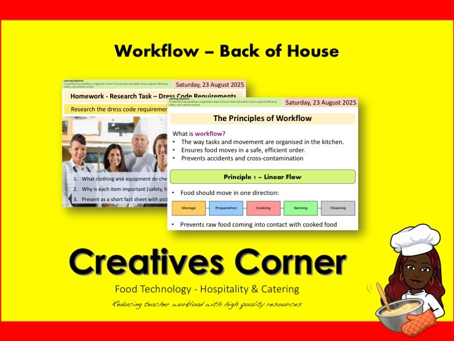 Workflow - Back of House (Hospitality and Catering)