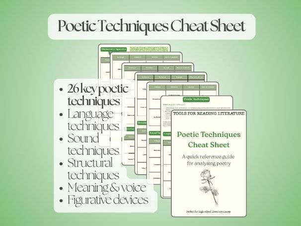 Poetic Techniques Cheat Sheet (GCSE, BFI & A-Level English)
