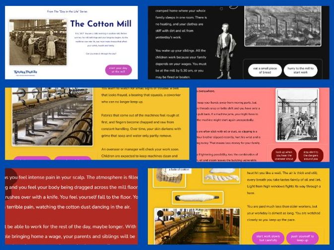 KS2/3 A Day in the Life of a Victorian Cotton Mill Child – Branching Scenario Resource