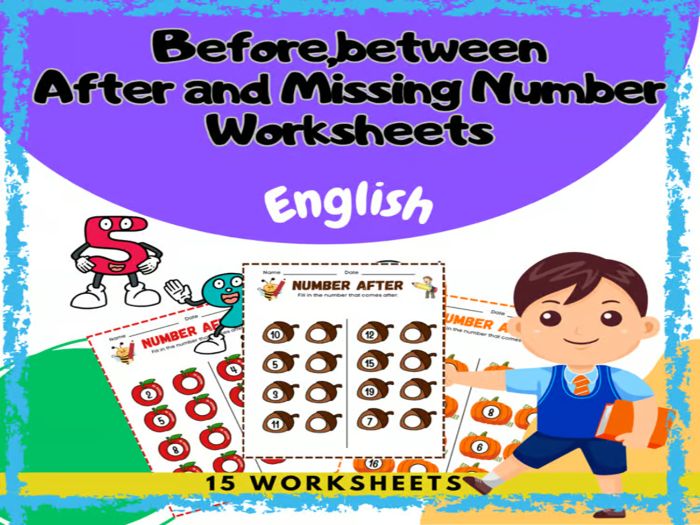 Number Sense Mastery: Before,After, between, Missing Numbers Worksheets Numbers