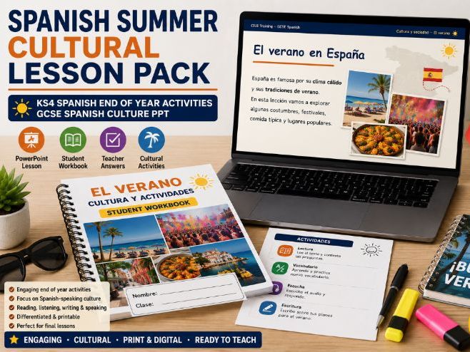 KS4 Spanish End of Year Activities | GCSE Spanish Culture PPT